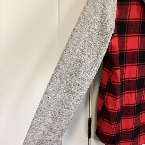 CI SONO SIZE MEDIUM RED BLACK BUFFALO PLAID HOODED SHACKET SHIRT JACKET - Picture 5 of 7